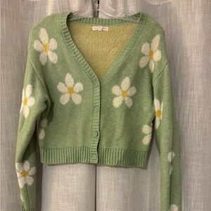 La Hearts Green Floral Cardigan
